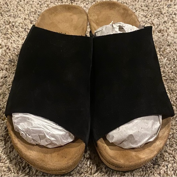 Birkenstock Papillio Namica Women’s US 8/EU 39 Suede Wedge Sandal Black Leather - Picture 2 of 6